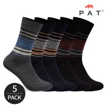 PAT 남성 베이직 장목 신사정장 양말 5족세트 블랙 그레이 네이비