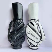 벤츠 아우디 렉서스 남녀공용 PU가죽 방수 스탠다드 골프가방 캐디백, 벤츠-블랙