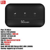 lte 라우터 모바일 와이파이 SIM 카드 포함 자동차 코티지 무선 핫스팟 무제한 인터넷 4G 5G LTE 150Mbps, CHINA_LED 3000mAh