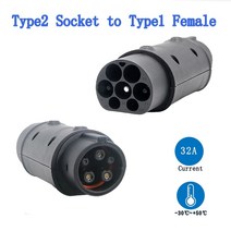 전기차충전기 전기차충전 evse 어댑터 32a 자동차 car ev 충 커넥터 iec 62196 socket type 2 to type 1 ev 충 어댑터