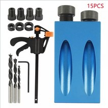 샌드위치판넬 부자재 15pcs 목공 15도 각도 비스듬한 구멍 드릴 가이드 세트 구멍 펀처 로케이터 드릴 비트 포켓 구멍 지그 키트 목공, 15개