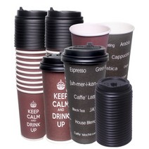 친환경 일회용 핫컵 종이컵 10온스 13온스 16온스 컵 뚜껑 세트 테이크아웃컵 모음, 일회용핫컵 13온스(10P)