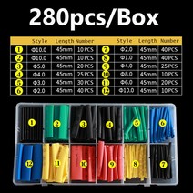 자동차 와이어 커넥터 수축 모듬 열 수축 튜브 폴리올레핀 자동 오토바이 와이어 케이블 절연 슬리브 튜, 02 Box Package