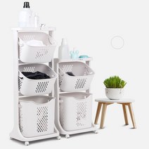 스윙3단바구니 스윙세탁물바구니, 3단