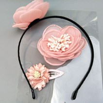 연꽃3종세트 머리띠set 헤어밴드 봄신상 헤어핀 진주장식헤어 파티 왕관 생일파티 스몰웨딩 연주회