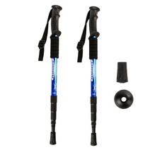 등산 스틱 렉키 노르딕 워킹 트레일런 스틱 야외 하이킹 캠핑 텔레스코픽 알루미늄 합금, 블루 2Pcs
