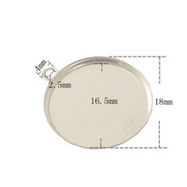 비즈공예 원석 Beadsnice 33827smt17 스털링 실버 925 펜던트 베젤 컵 세팅 핏 라운드 19mm 플랫 백 카보, 02 silver 16.5mm