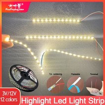 0805 led 라이트 스트립 하이라이트 3V12V 모래 테이블 DIY 빌딩 조명 전선 포함 취미 모델 키트 건담 1M2M5M 279414, 3m warm color