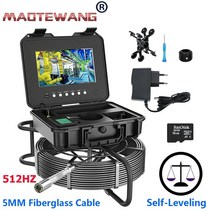 하수구 내시경 카메라 배관 관로 탐색 10.1 quotIPS AHD 1080P 스크린 하수관 드레인 검사 512HZ Sonde DVR 자동 셀프 레벨링 비디오/오디오 REC, [01] 60 m, [01] 5mm Fiber Tube