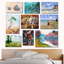 클로드 모네 인테리어 액자 No1~10 프레임 3호(27x19cm), 9.트루빌/프레임액자(흰색)_28840193