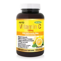 고함량 비타민C 1000mg 180캡슐 비타민P 함유 캐나다식약처 인증 허바 캐나다, 6개