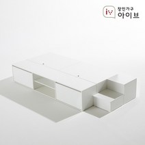 장인가구 아이브 와츠 낮은벙커 모듈형 빅수납 침대 SS 2단 수납계단, 화이트