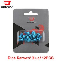브레이크커버 4P 브레이크 패드 커버 라이닝 Bolany 12Pcs 자전거 브레이크 디스크 나사 볼트 로터 교체 사, 05 Blue 12pcs