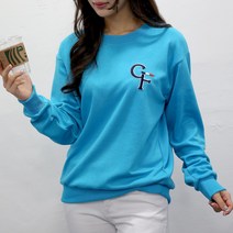 여자친9 [당일발송] 래터링 볼륨자수 빅사이즈(S~2XL) 소프트 맨투맨-26칼라