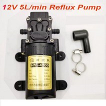 지하수 펌프 급수용 수중 모터 농업 전기 워터 블랙 마이크로 고압 물 분무기 세차 환류, 12V 6L Reflux Pump