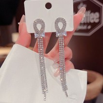 명양피프 주렁이 큐빅 롱 귀걸이