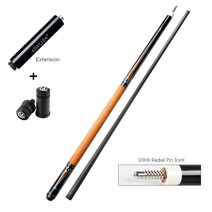 KONLLEN 당구 탄소 섬유 풀 큐 스틱 12.5mm 팁 3*8/11 조인트 핀 전문 테이퍼 가죽 그립 빌러 키트 케이스 포함, KL-09 with extension