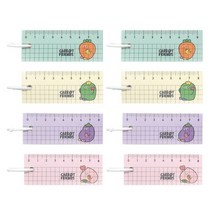 핑크풋 당친 눈금자 메모지 4종 x 2p세트, 핑크+퍼플+민트+아이보리, 5세트