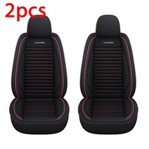 유니버설 리넨 자동차 시트 커버 아마 보호대 차량 쿠션 세단 SUV 픽업 트럭 용품, Black Front 2pcs, Black Front 2pcs