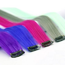 EZ 똑딱이클립 붙임머리-39색상/브릿지포인트컬러피스, 똑딱이붙임머리8g, 1-블랙