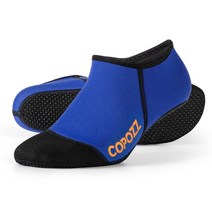 프리다이빙삭스 핀삭스 다이빙 네오프렌 삭스핀 Copozz 3mm 짧은 양말 비치 부츠 미끄럼 방지 잠수복 신발 아쿠아 신발 온난화 스노클링 서핑 양말, 파란색, 협력사, 엑스