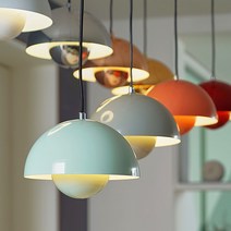 공간조명 무이 1등 펜던트 노르딕 디자인 소 사이즈 23cm 주방등, 민트그레이, LED 벌브 8W 노란불