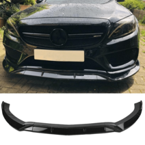 벤츠 C클래스 W205 프론트 범퍼 립, 유광 블랙