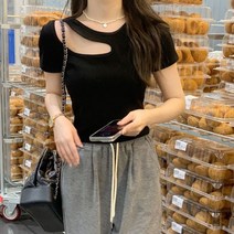 코키코키 / 리나 트임롤 반팔티 일반핏 유니크 여성룩