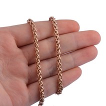 야구선수목걸이 56cm 스테인레스 스틸 체인, 03 Rose, 05 Width 7mm, 1개