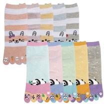 모어스텝 발냄새억제 패션단목 여자 발가락양말 5매세트