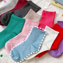 사계절 돌돌이 비비드 컬러 여학생 양말x5개 40대여성