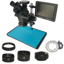 주사전자현미경 비파괴 수질 검사 오염도측정기 산업 Simul-Focal 3.5X-90X 삼안 스테레오 34MP HDMI-호환 디지털 USB 카메라 8 인치 LCD 모니터 Led, 4.3.5X-90X add 0.5 2.0 - Black