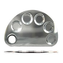 꽃단장 분장 컬러재료 5홀 반달형 믹싱팔레트 스파출라 세트