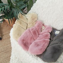 [에리쏭] 북유럽 유아 여아 아기 밍크퍼 페이크 롱 베스트 털조끼 하객룩 자매룩 조카선물
