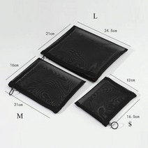파우치 투명 메쉬 메이크업 케이스 주최자 스토리지 파우치 캐주얼 지퍼 세면 용품 워시, L, c