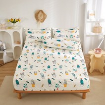 라지킹침대 Winter Bed Cover Polyester Fitted Sheet King Queen Size Bedspread All-around Elastic Rubber Ba, [04] 200x220x25cm 1pcs, [06] 6