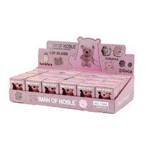 여성용 귀여운 곰 립 글로스 오래 지속되는 논스틱 틴트 입술 메이크업 대량 6 가지 색상 세트 24 개, [01] 24pcs