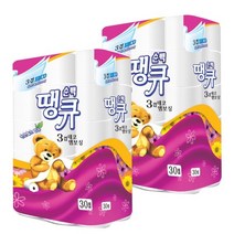 땡큐 순백 3겹데코 15m 30롤 두루마리 롤화장지, 2팩