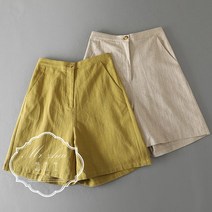 큰반바지 S린넨 질감 클래식 백모 슬림핏 A라인 빅진 캐주얼바지 오부바지 720499881