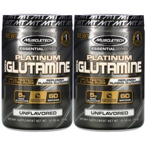 1+1 Muscletech 머슬테크 글루타민 에센셜 시리즈 플래티넘 100% Glutamine 무향 5 g 10.58 oz (300 g), 1+1(2통발송)