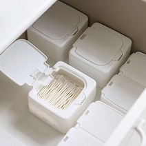 원터치 미니정리함 다용도 수납케이스 화장솜 면봉 소품정리함 플라스틱 수납 박스