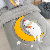 셀러허브 1 나라데코 DP01 문베어 극세사 이불 풀세트 싱글 MBS01, 그레이/싱글