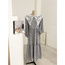 허니제이 / 디반트 레이스 빅카라 플라워 롱 원피스(3color)