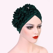 무슬림용품 히잡 꽃프릴 Turban 모자 여성 아프리카 Headwrap 일반 보닛 이슬람 숙녀 Hijab 베일 Femme Mus