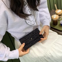 코바늘DIY 카드지갑 에어팟백뜨기 미니 체인백 핸드폰가방만들기 패키지 2COLOR, 120cm, 블랙(카드지갑용 1볼구성), 1개