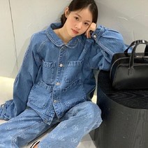 환절기 가을 Autumn New 디자인 느슨한 대형 오버핏 롱슬리브 데님 재킷 자켓 아우터 여성