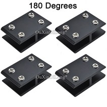 유리난간대 유리난간대 부속4PCS 90/180 블랙 유리 클램프 8-20mm 보드 양면 알루미늄 선반 받침대 클립 GF, 10 T Shape (10-12mm)