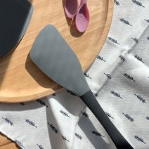 실리콘 알뜰 주걱 A타입 스파츌라 이유식 볶음 스푼 주방 조리 도구 요리 기구 키친툴, 그레이/블랙