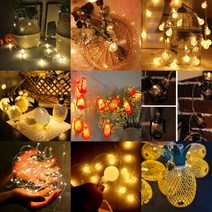 LED 캠핑 와이어 투명 앵두 파인애플 랜턴 전구 줄 조명 가드랜 인테리어 무드등 건전지형, 3-3. LED 투명 앵두전구 10Mx80구