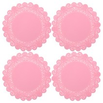플라이토 실리콘 레이스 컵받침 4p, 인디핑크